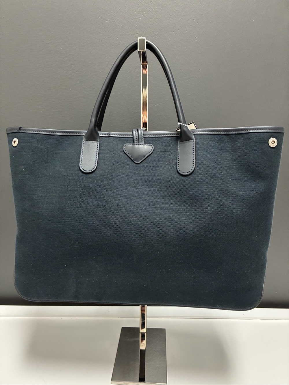 Longchamp Navy Logo Tote Bag - Picture 2 of 7